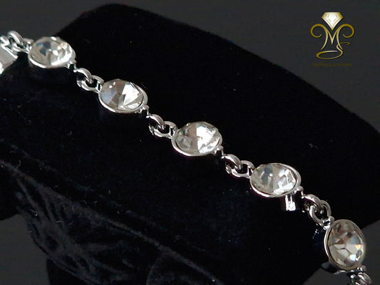 Silver geometyric adjustable bracelet