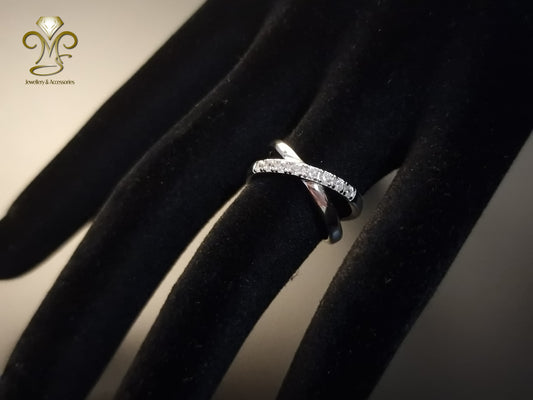 Luxurious 925 Sterling Silver with zircon resizable ring