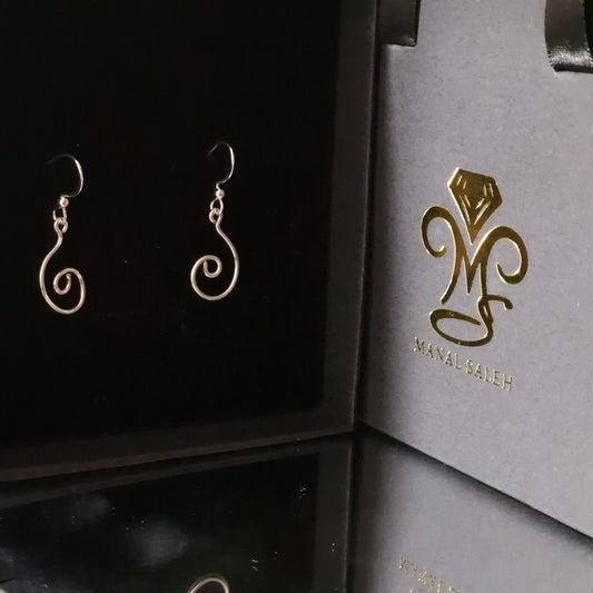 Small silver spin earrings