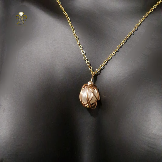 Golden cage necklace