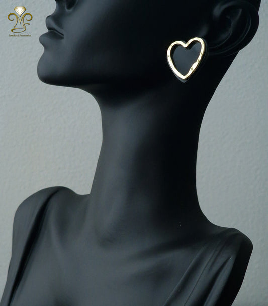 S925 Silver needle Korean heart Hoop earrings