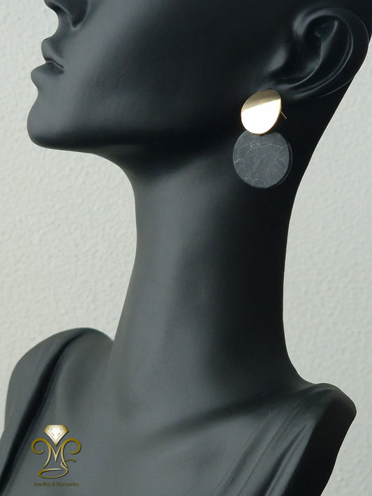 Gold-plated Trendy Korean Acrylic Drop Earrings Style 1