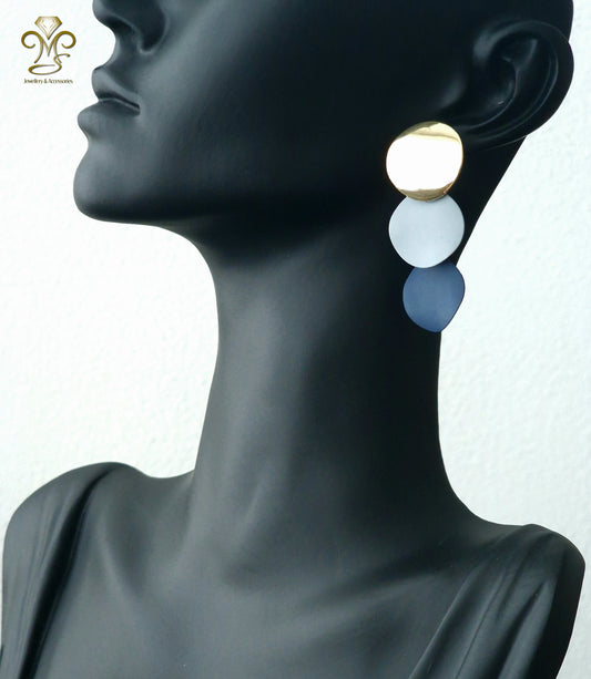 Gold-plated Trendy Korean Acrylic Drop Earrings Style 2