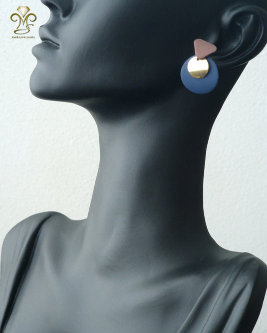 Gold-plated Trendy Korean Acrylic Drop Earrings Style 3