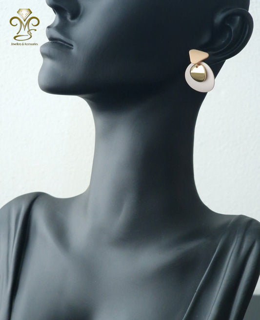 Gold-plated Trendy Korean Acrylic Drop Earrings Style 4