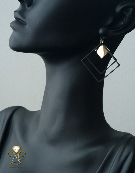 Gold-plated Trendy Korean Acrylic Drop Earrings Style 5