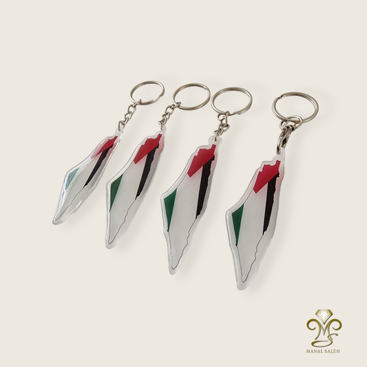 Palestine map keychain