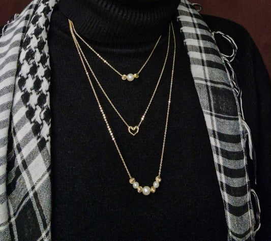 3 Layers gold-plated necklace