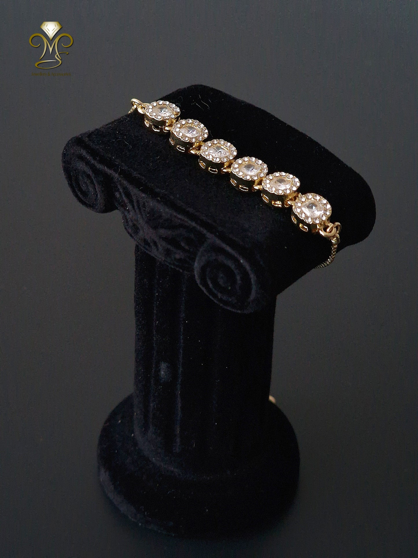 Trendy Chain and link gold/silver with crystals Bracelet