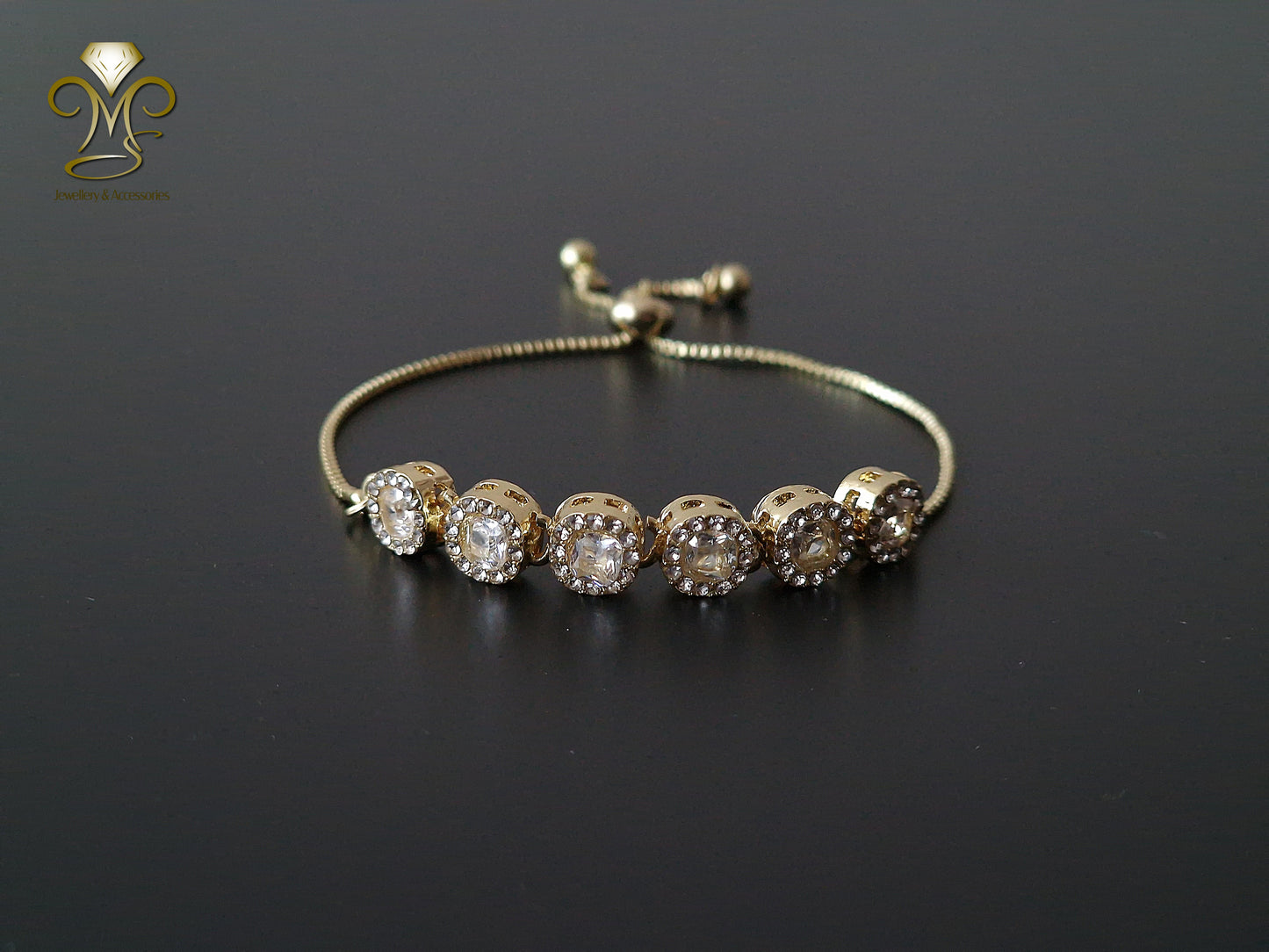 Trendy Chain and link gold/silver with crystals Bracelet