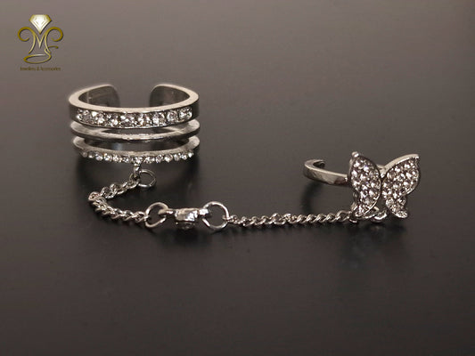 Butterfly Double Finger Chain Rings