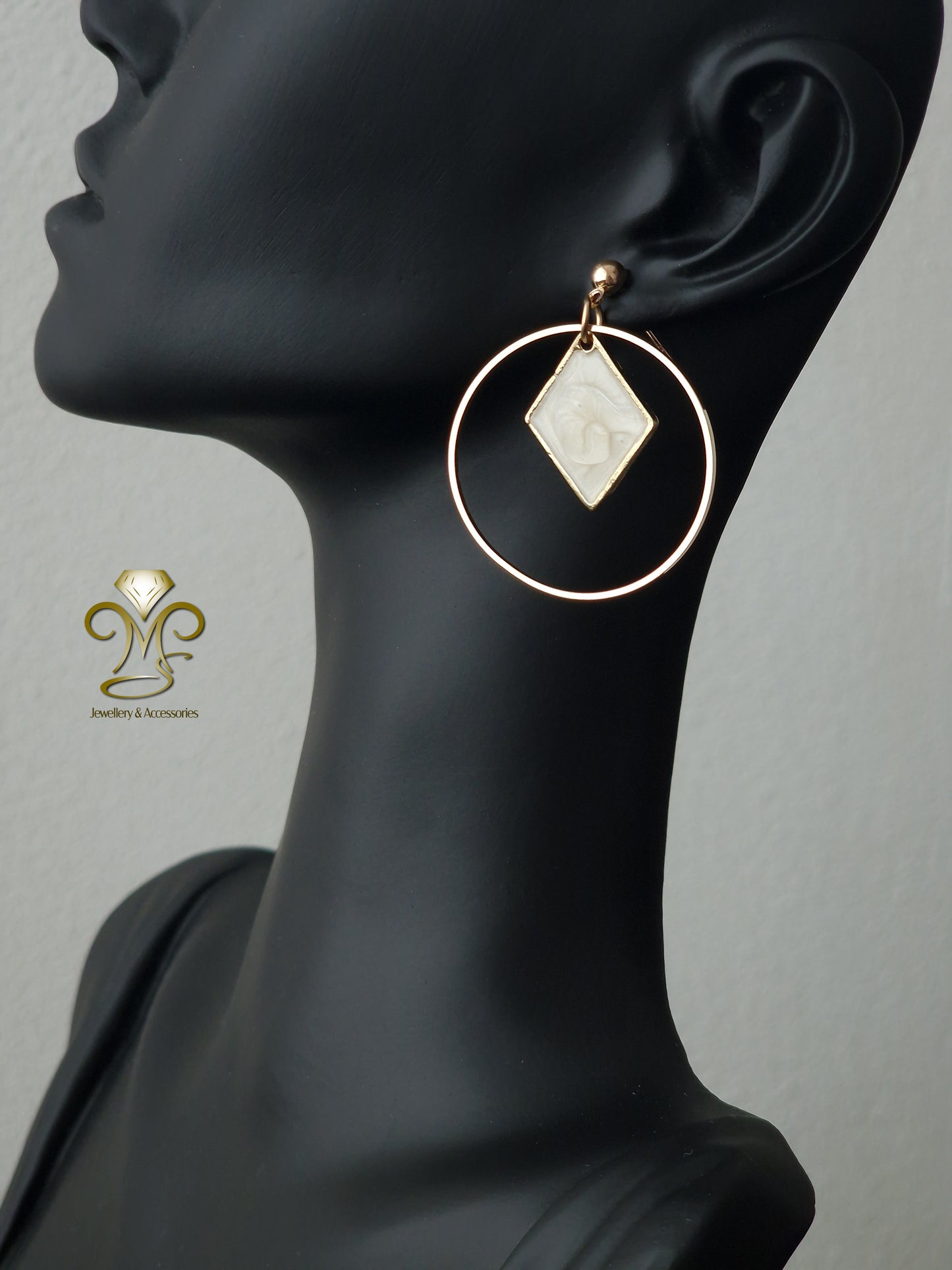 Gold-plated Trendy Korean Acrylic Drop Earrings Style 6