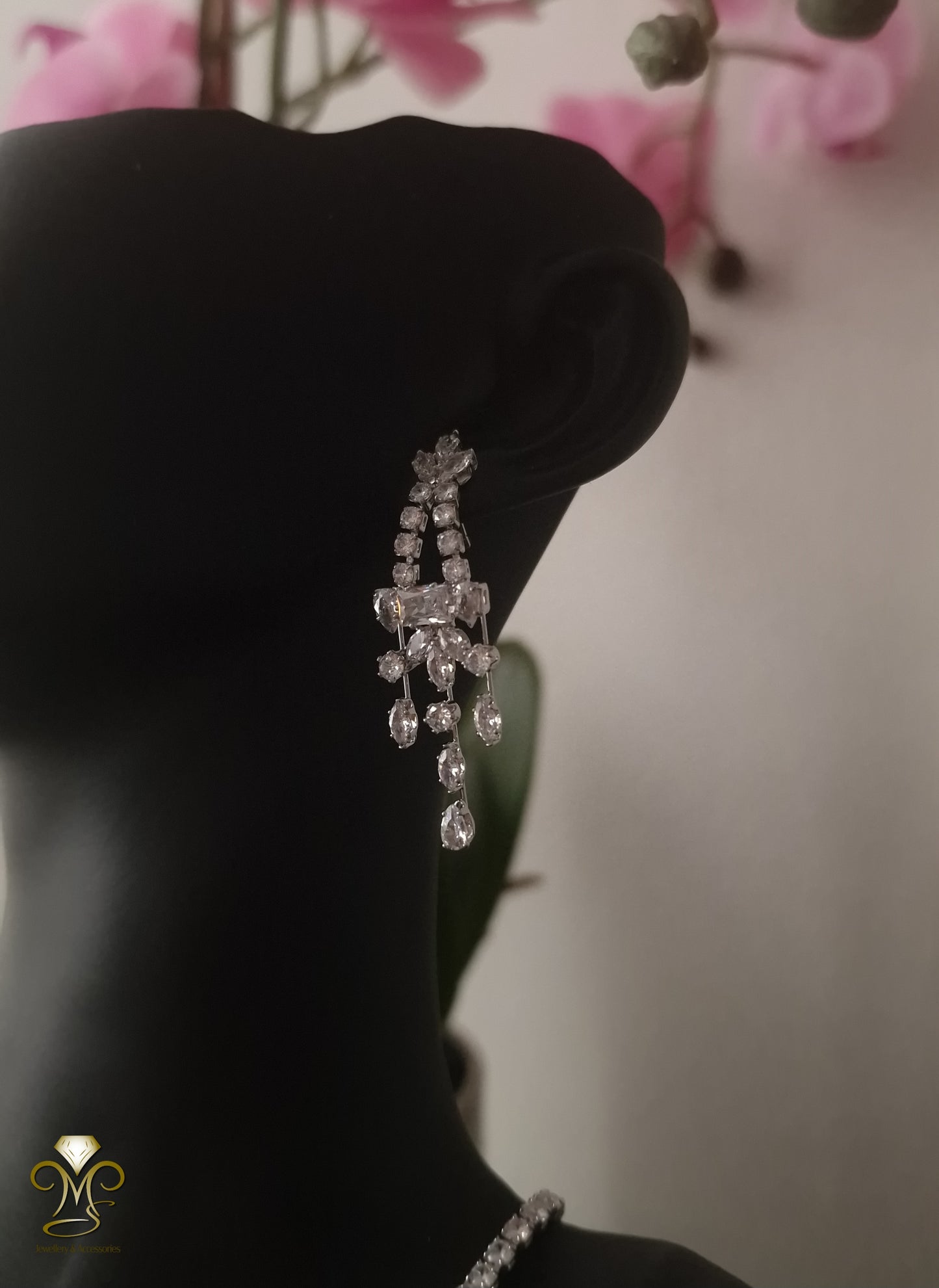 Bridal Necklace Earring Set AAA Cubic Zirconia