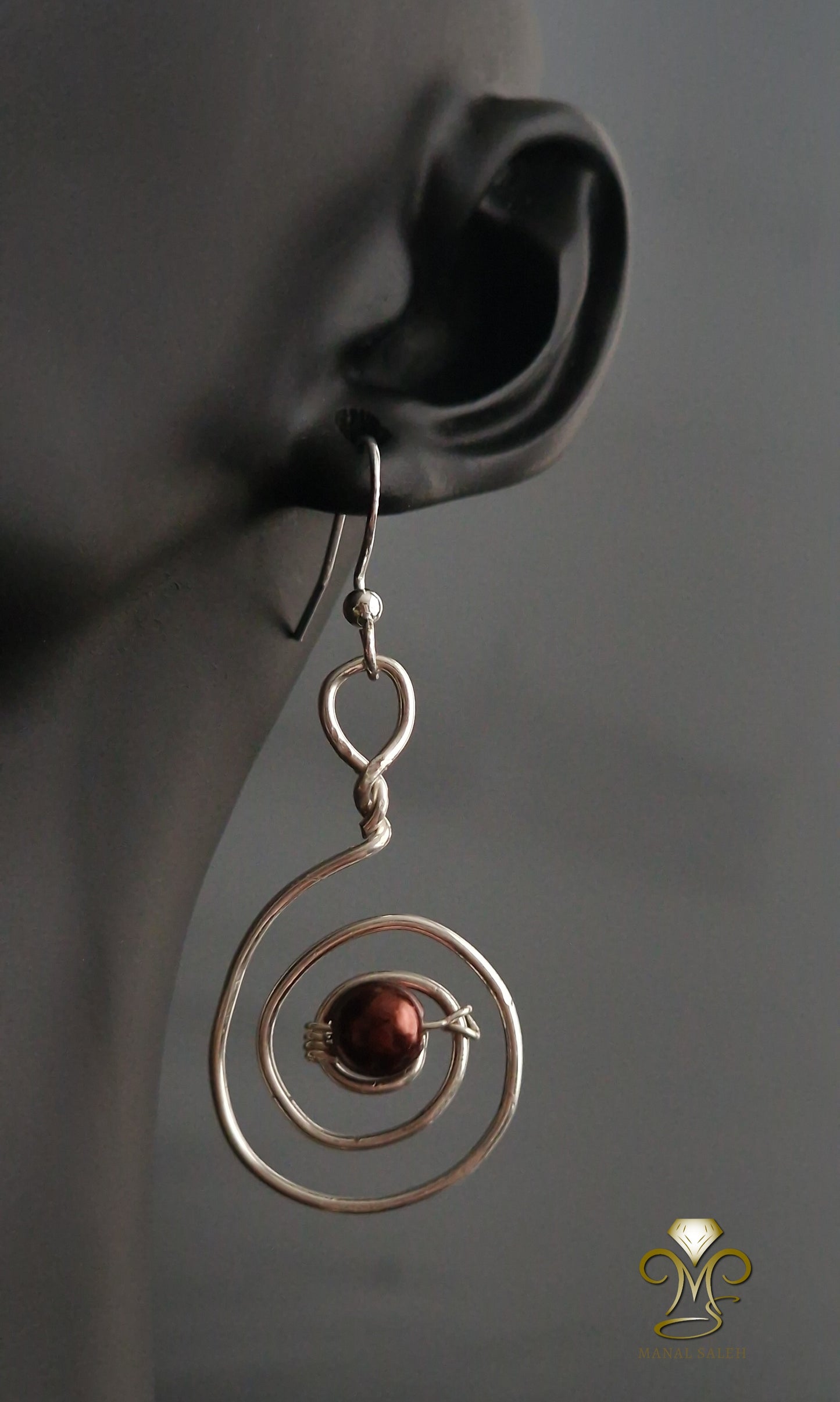 Silver spin earrings