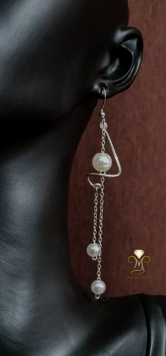 Golden ratio silver earrings