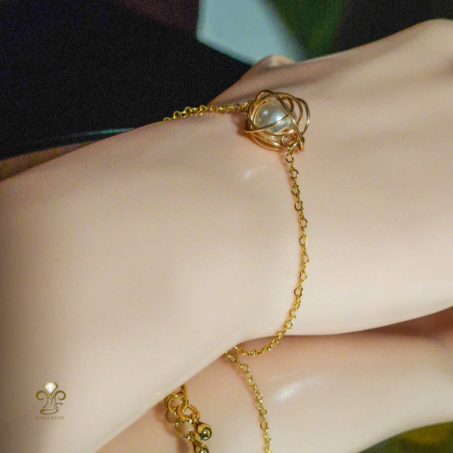 Golden cage bracelet