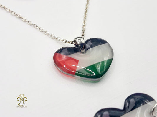 Palestinian heart necklace