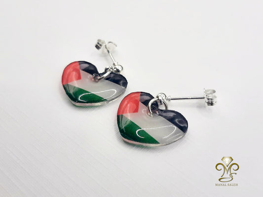 Palestinian heart earrings