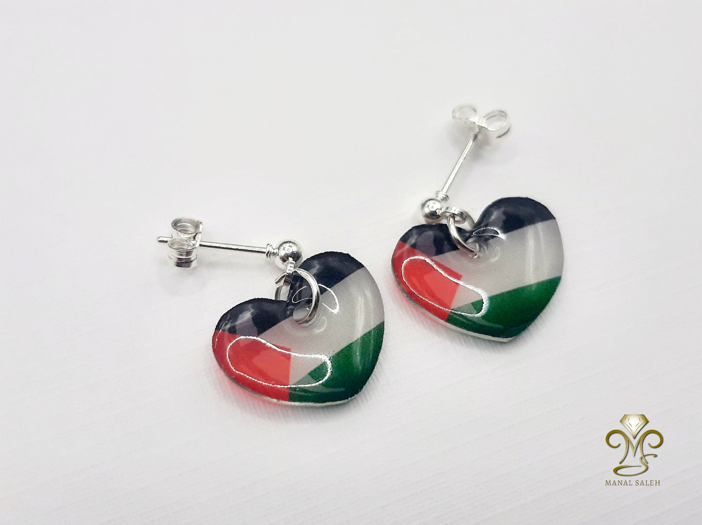 Palestinian heart earrings