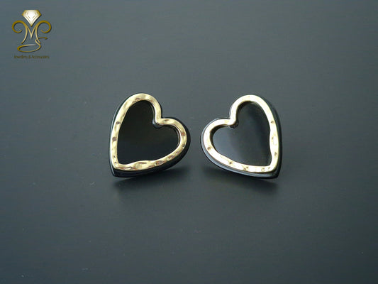 S925 Silver needle Korean heart Hoop earrings