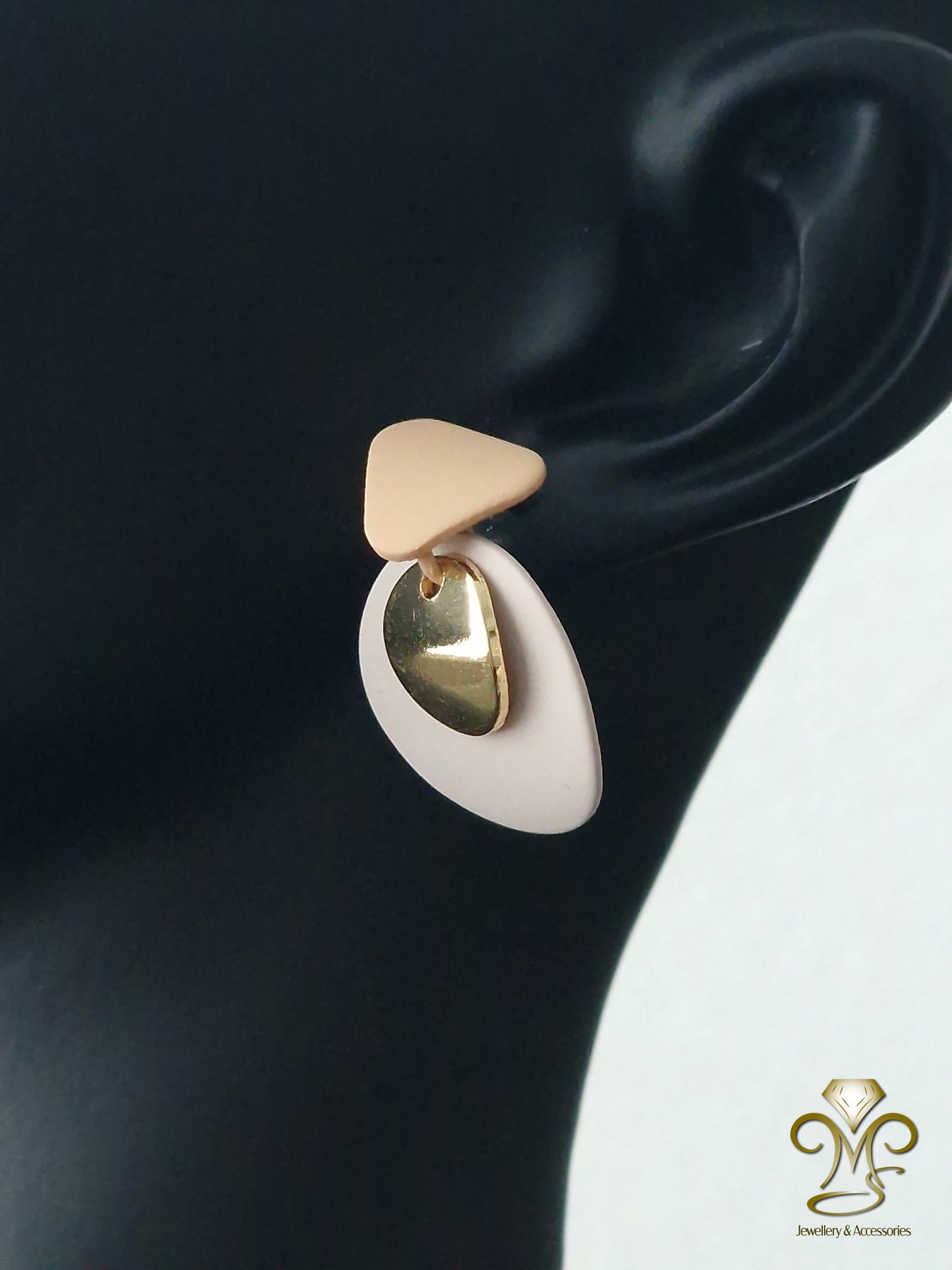 Gold-plated Trendy Korean Acrylic Drop Earrings Style 4