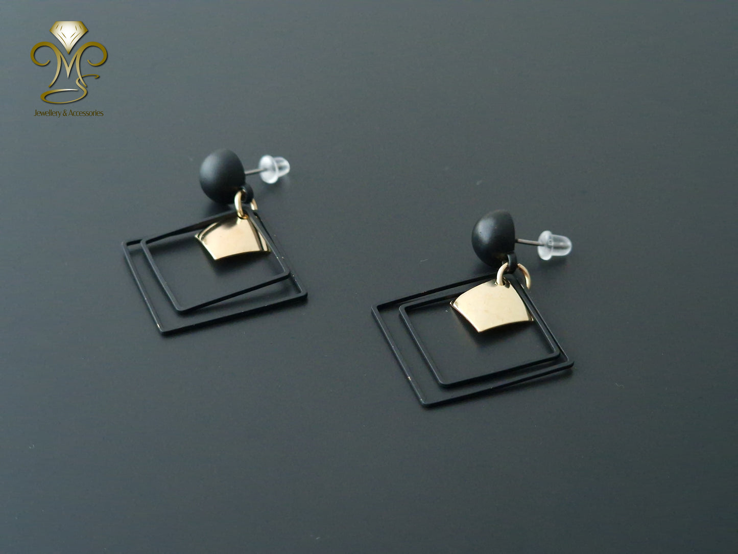 Gold-plated Trendy Korean Acrylic Drop Earrings Style 5