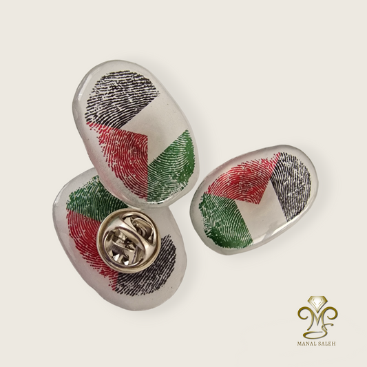 Palestine fingerprint brooch