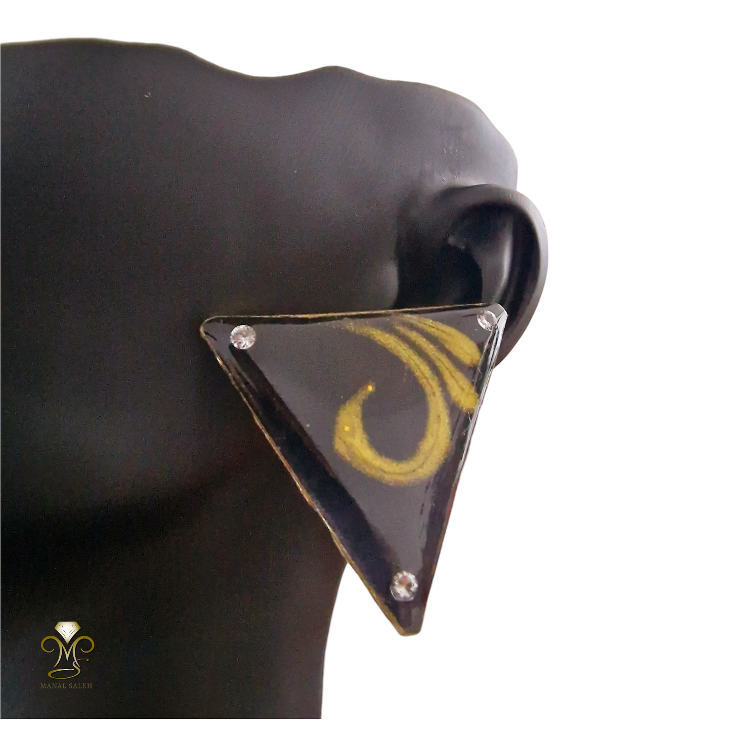 Golden swirl triangle earrings (Pre-Order)